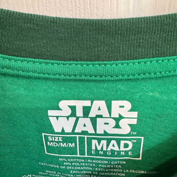 Star Wars- Mandalorian- Green Striped T-shirt Men's Mad Engine Size Medium NEW - Picture 7 of 7